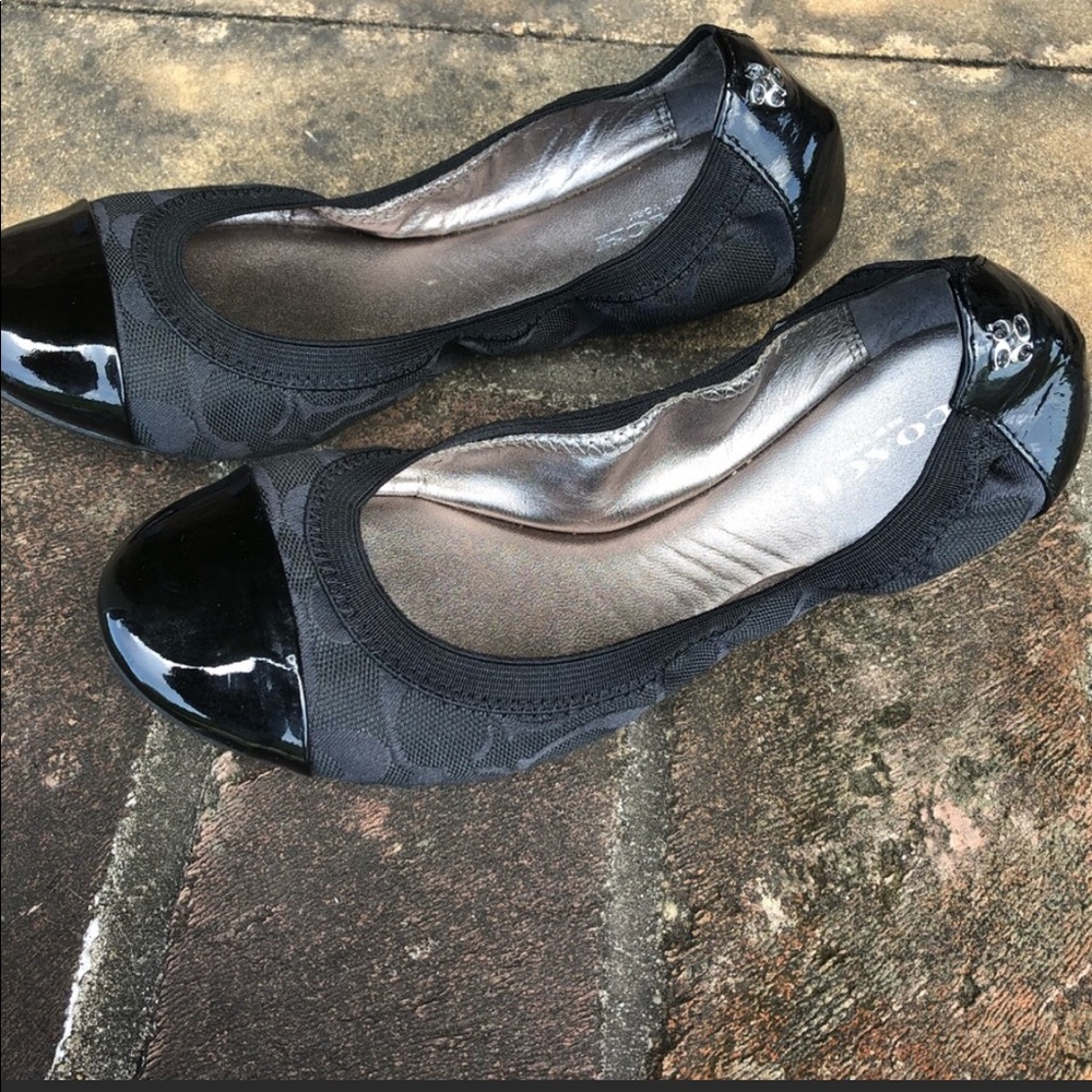 Coach Wanda black ballet flats size 8